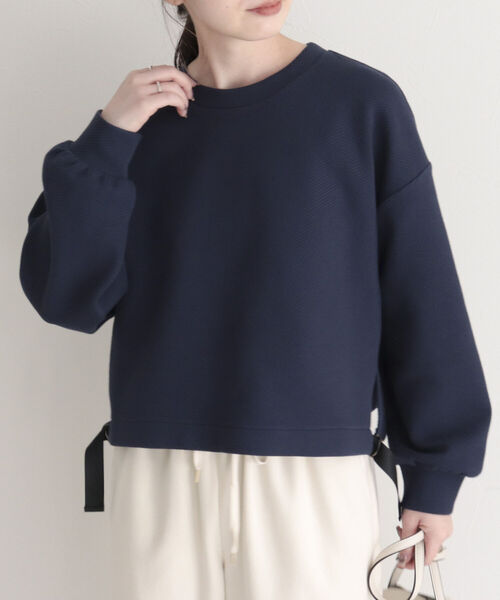 fredy emue（フレディエミュ）の「フロントドロストカットプルオーバー（Tシャツ/カットソー・レディース・ライトグレー/オフホワイト/ネイビー・38）」の4枚目の写真