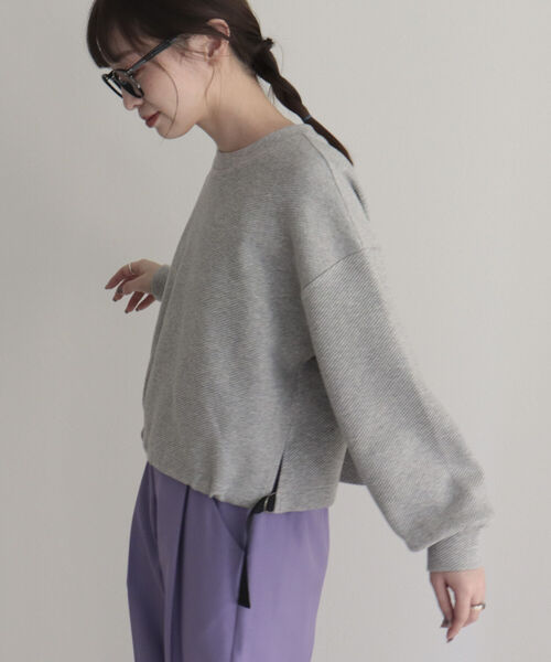 fredy emue（フレディエミュ）の「フロントドロストカットプルオーバー（Tシャツ/カットソー・レディース・ライトグレー/オフホワイト/ネイビー・38）」の8枚目の写真