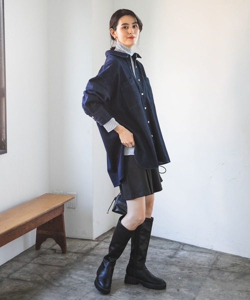 LEPSIM(レプシィム)の「ジガラタートルプルオーバー 182194(Tシャツ/カットソー・レディース・オフホワイト/ライトブルー/ブラック・FREE)」の14枚目の写真