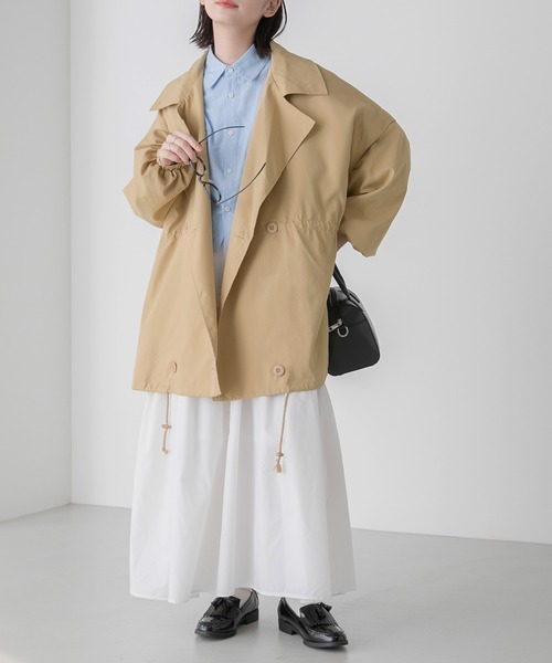 BONLECILL（ボンルシール）の「マルチウェイ ドロストオーバーミドルコート／ベスト（モッズコート・レディース・ベージュ/ブラック/カーキ/アイボリー・FREE）」の20枚目の写真