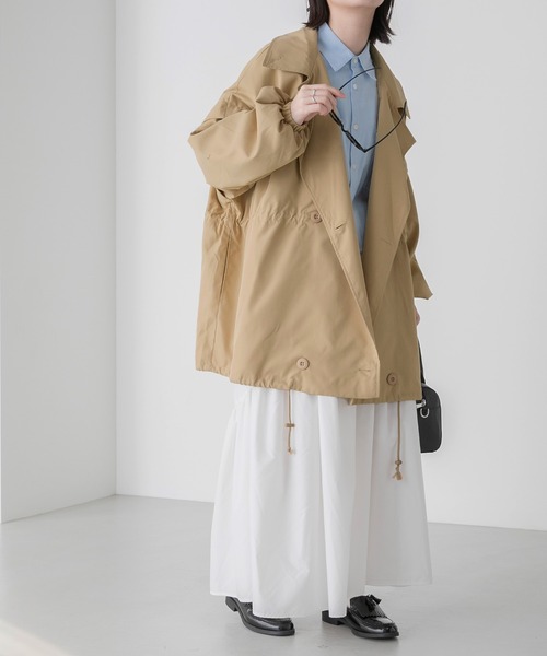BONLECILL（ボンルシール）の「マルチウェイ ドロストオーバーミドルコート／ベスト（モッズコート・レディース・ベージュ/ブラック/カーキ/アイボリー・FREE）」の21枚目の写真