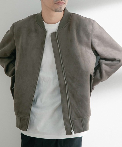 ITEMS URBANRESEARCH（アイテムズ アーバンリサーチ）の「フェイクスエードMA-1（MA-1・メンズ・ベージュ/チャコールグレー/カーキ・MEDIUM/LARGE）」の9枚目の写真