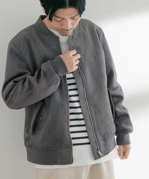 ITEMS URBANRESEARCH（アイテムズ アーバンリサーチ）の「フェイクスエードMA-1（MA-1・メンズ・ベージュ/チャコールグレー/カーキ・MEDIUM/LARGE）」の14枚目の写真