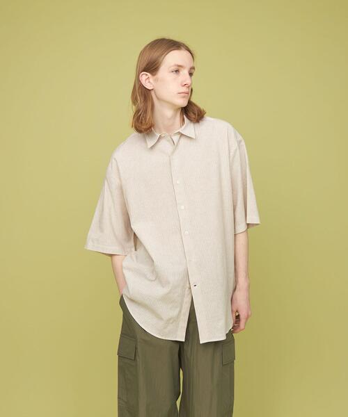 CITEN（シテン）の「＜CITEN＞コットンリネン ストライプ ビッグシャツ（シャツ/ブラウス・メンズ・イエロー/ライトブルー/ベージュ・L/M）」の2枚目の写真