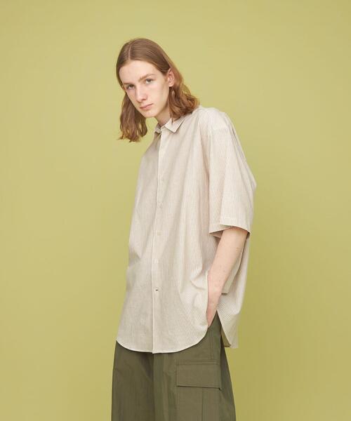 CITEN（シテン）の「＜CITEN＞コットンリネン ストライプ ビッグシャツ（シャツ/ブラウス・メンズ・イエロー/ライトブルー/ベージュ・L/M）」の16枚目の写真