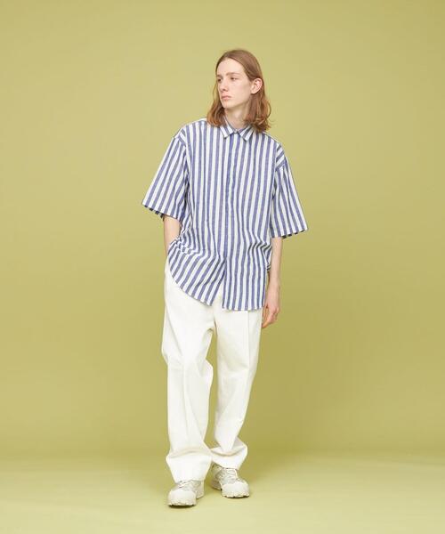 CITEN（シテン）の「＜CITEN＞コットンリネン ストライプ ビッグシャツ（シャツ/ブラウス・メンズ・イエロー/ライトブルー/ベージュ・L/M）」の12枚目の写真