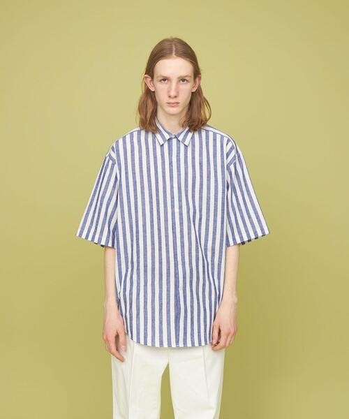 CITEN（シテン）の「＜CITEN＞コットンリネン ストライプ ビッグシャツ（シャツ/ブラウス・メンズ・イエロー/ライトブルー/ベージュ・L/M）」の9枚目の写真