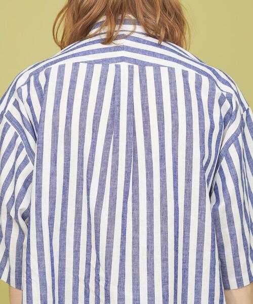 CITEN（シテン）の「＜CITEN＞コットンリネン ストライプ ビッグシャツ（シャツ/ブラウス・メンズ・イエロー/ライトブルー/ベージュ・L/M）」の5枚目の写真