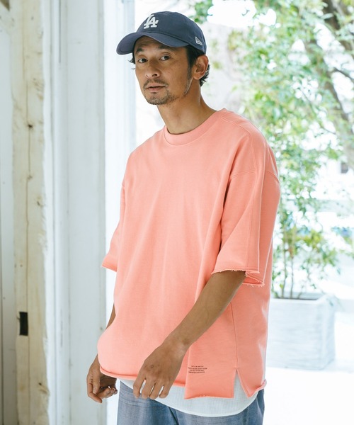 BAYFLOW（ベイフロー）の「【セットアイテム】レイヤードハーフスリーブTシャツ（Tシャツ/カットソー・メンズ・ブルー/グリーン/ピンク/ネイビー・MEDIUM/LARGE）」の4枚目の写真