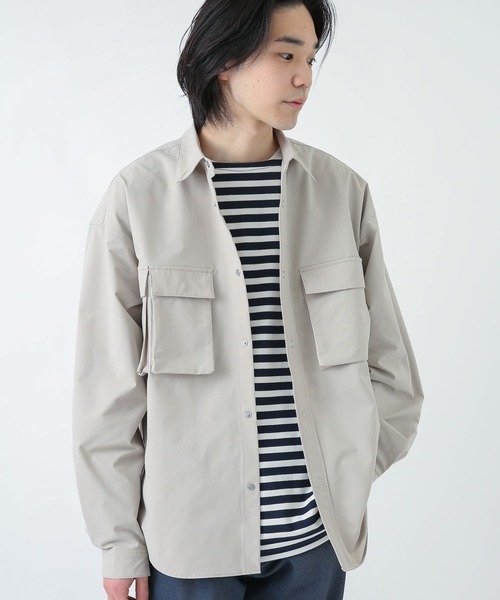 URBAN RESEARCH Sonny Label（アーバンリサーチサニーレーベル）の「『撥水』『セットアップ対応』3Dポケットシャツ（シャツ/ブラウス・メンズ・ブラック/ベージュ系その他/カーキ・MEDIUM/LARGE）」の7枚目の写真