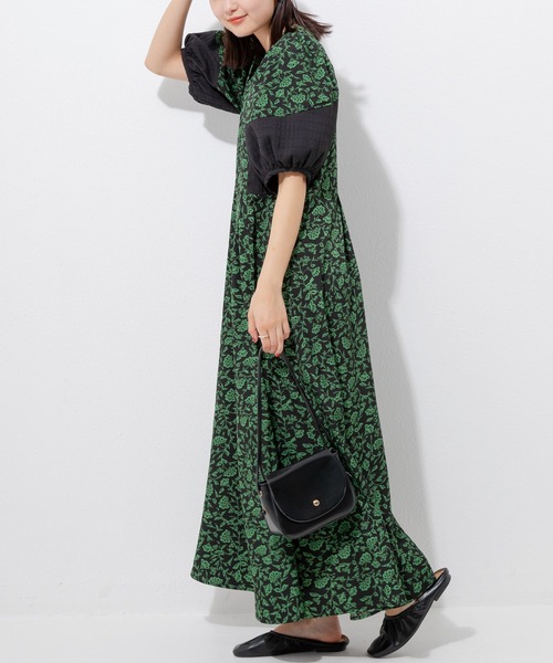FIGNO 花柄 ジャガード 切り替え ワンピース ジャガードワンピース｜KarLParkLane Style ONLINE SHOP