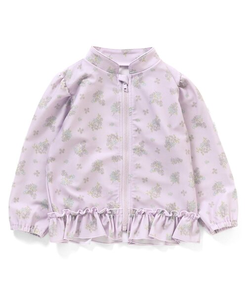 Ampersand（アンパサンド）の「フリルラッシュガード_UVカット（ラッシュガード・キッズ・ラベンダー/アイボリー/サックスブルー・140/120/110/100/130/90/80）」の3枚目の写真