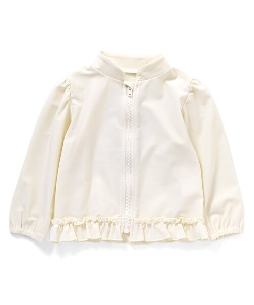 Ampersand（アンパサンド）の「フリルラッシュガード_UVカット（ラッシュガード・キッズ・ラベンダー/アイボリー/サックスブルー・140/120/110/100/130/90/80）」の2枚目の写真