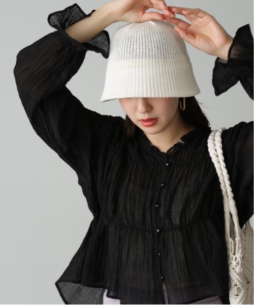 FREE'S MART（フリーズマート）の「◆シャーリングシアーブラウス（シャツ/ブラウス・レディース・ホワイト/ピンク/ブラック・FREE）」の5枚目の写真