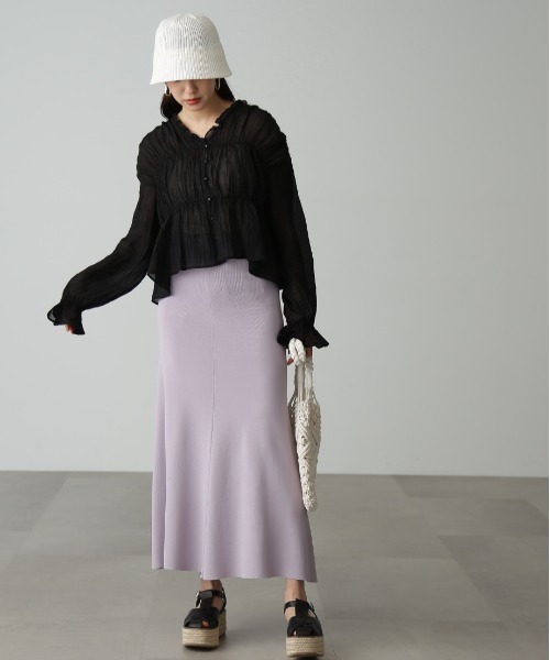 FREE'S MART（フリーズマート）の「◆シャーリングシアーブラウス（シャツ/ブラウス・レディース・ホワイト/ピンク/ブラック・FREE）」の12枚目の写真