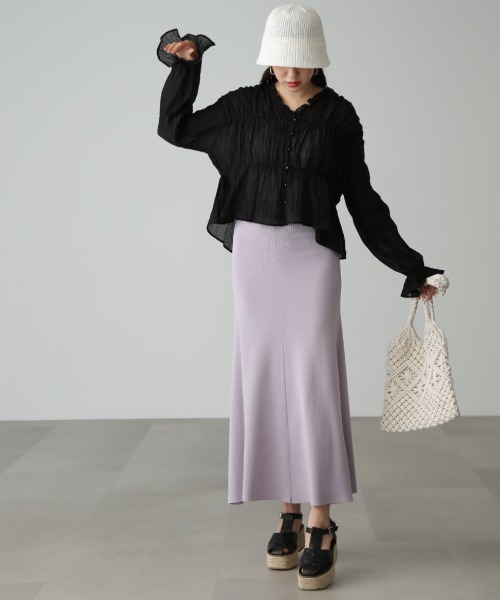 FREE'S MART（フリーズマート）の「◆シャーリングシアーブラウス（シャツ/ブラウス・レディース・ホワイト/ピンク/ブラック・FREE）」の13枚目の写真