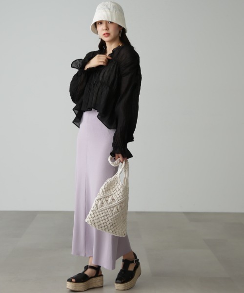 FREE'S MART（フリーズマート）の「◆シャーリングシアーブラウス（シャツ/ブラウス・レディース・ホワイト/ピンク/ブラック・FREE）」の16枚目の写真