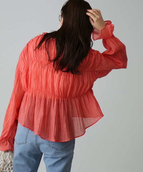 FREE'S MART（フリーズマート）の「◆シャーリングシアーブラウス（シャツ/ブラウス・レディース・ホワイト/ピンク/ブラック・FREE）」の21枚目の写真