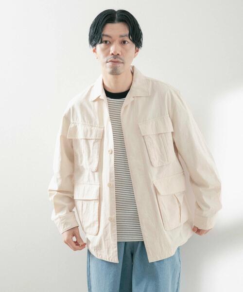 ITEMS URBANRESEARCH(アイテムズ アーバンリサーチ)の「Jungle Fatigue Cotton Jacket(ミリタリージャケット・メンズ・ベージュ/カーキ/チャコールグレー・MEDIUM/LARGE)」の5枚目の写真
