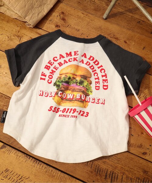 BREEZE(ブリーズ)の「レトロバーガー半袖Tシャツ(Tシャツ/カットソー・キッズ・オレンジ/ブラック・120/140/100/90/80/110/130)」の2枚目の写真
