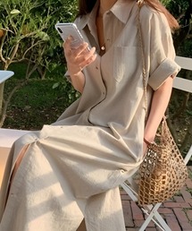 オーバーサイズ シャツワンピース