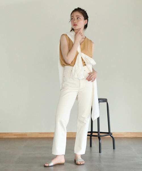 aity(アイティ)の「Vネックワッフルタンクトップ 夏服(タンクトップ・レディース・グレー/ブラック/ホワイト/ネイビー/パープル/オレンジ/カーキ・M)」の10枚目の写真