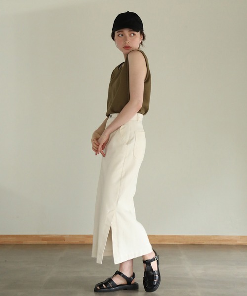 aity(アイティ)の「Vネックワッフルタンクトップ 夏服(タンクトップ・レディース・グレー/ブラック/ホワイト/ネイビー/パープル/オレンジ/カーキ・M)」の19枚目の写真