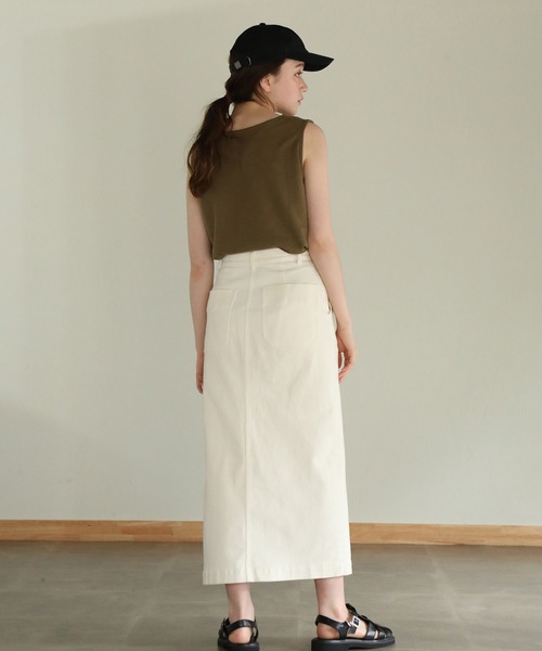 aity(アイティ)の「Vネックワッフルタンクトップ 夏服(タンクトップ・レディース・グレー/ブラック/ホワイト/ネイビー/パープル/オレンジ/カーキ・M)」の20枚目の写真
