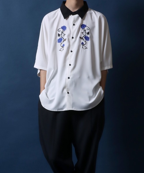 ANPAS（アンパス）の「Rose Embroidery Oversized Dolman Sleeve