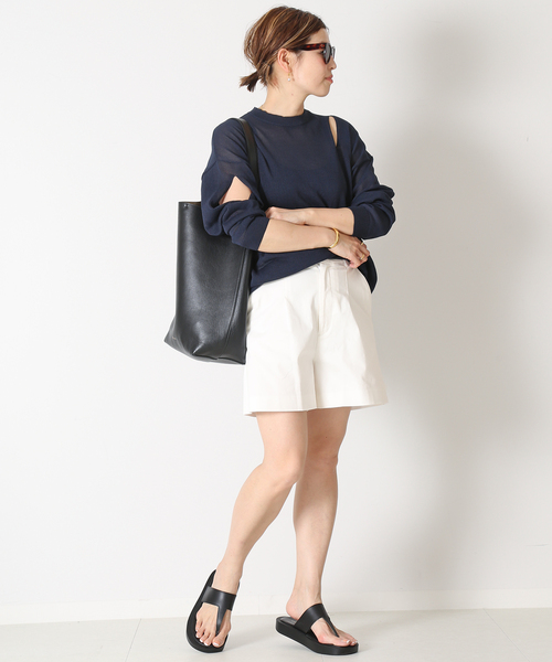 Deuxieme Classe（ドゥーズィエムクラス）の「【CELERI/セルリ】チノストレッチ ショート パンツ（チノパンツ・レディース・ホワイト/ブルー・36/38）」の9枚目の写真