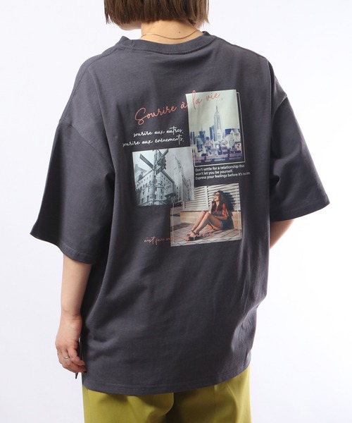 spiritoso（スピリトーゾ）の「spiritoso バックプリントTシャツ 半袖（Tシャツ/カットソー・レディース・サックスブルー/ホワイト/スミクロ/ラベンダー・F）」の3枚目の写真