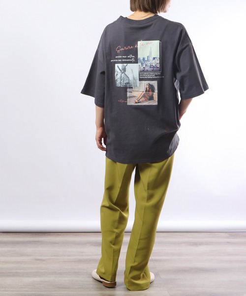 spiritoso（スピリトーゾ）の「spiritoso バックプリントTシャツ 半袖（Tシャツ/カットソー・レディース・サックスブルー/ホワイト/スミクロ/ラベンダー・F）」の20枚目の写真