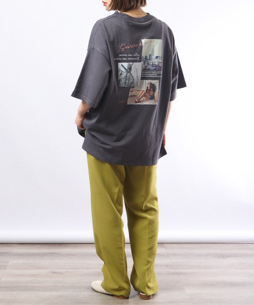 spiritoso（スピリトーゾ）の「spiritoso バックプリントTシャツ 半袖（Tシャツ/カットソー・レディース・サックスブルー/ホワイト/スミクロ/ラベンダー・F）」の19枚目の写真