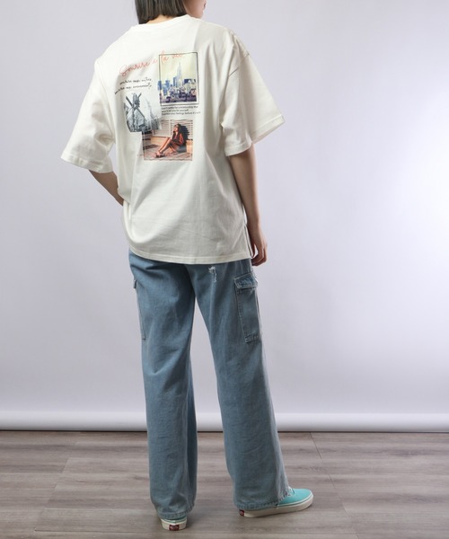 spiritoso（スピリトーゾ）の「spiritoso バックプリントTシャツ 半袖（Tシャツ/カットソー・レディース・サックスブルー/ホワイト/スミクロ/ラベンダー・F）」の12枚目の写真