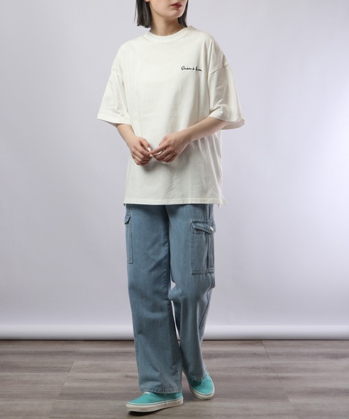 spiritoso（スピリトーゾ）の「spiritoso バックプリントTシャツ 半袖（Tシャツ/カットソー・レディース・サックスブルー/ホワイト/スミクロ/ラベンダー・F）」の10枚目の写真