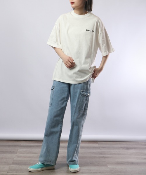 spiritoso（スピリトーゾ）の「spiritoso バックプリントTシャツ 半袖（Tシャツ/カットソー・レディース・サックスブルー/ホワイト/スミクロ/ラベンダー・F）」の9枚目の写真