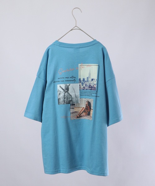 spiritoso（スピリトーゾ）の「spiritoso バックプリントTシャツ 半袖（Tシャツ/カットソー・レディース・サックスブルー/ホワイト/スミクロ/ラベンダー・F）」の22枚目の写真