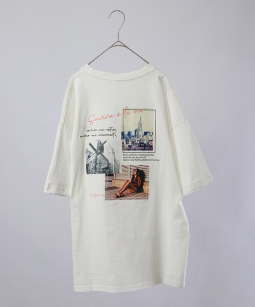 spiritoso（スピリトーゾ）の「spiritoso バックプリントTシャツ 半袖（Tシャツ/カットソー・レディース・サックスブルー/ホワイト/スミクロ/ラベンダー・F）」の6枚目の写真