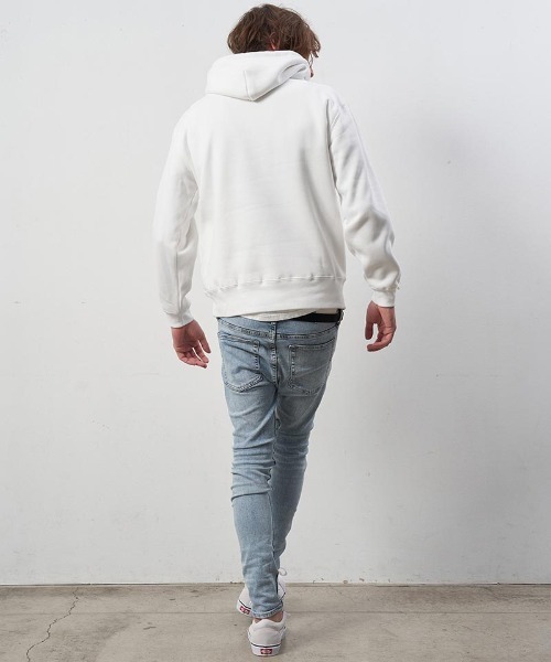STUD MUFFIN(スタッドマフィン)の「mpa3173-10ozT-C裏毛起毛 BABYLシークイン プルパーカー(パーカー・メンズ・ブラック/ホワイト/チャコールグレー・2/4/3)」の21枚目の写真