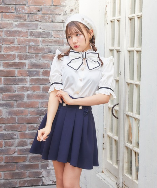 ROJITA（ロジータ）の「パール釦タックフレアスカート（スカート・レディース・ブラック/ネイビー/ピンク・FREE）」の11枚目の写真