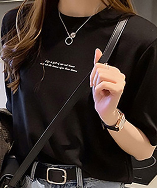 DiamondHearts（ダイヤモンドハーツ）の「英字プリントロゴTシャツ（Tシャツ/カットソー・レディース・ブラック・FREE）」の4枚目の写真