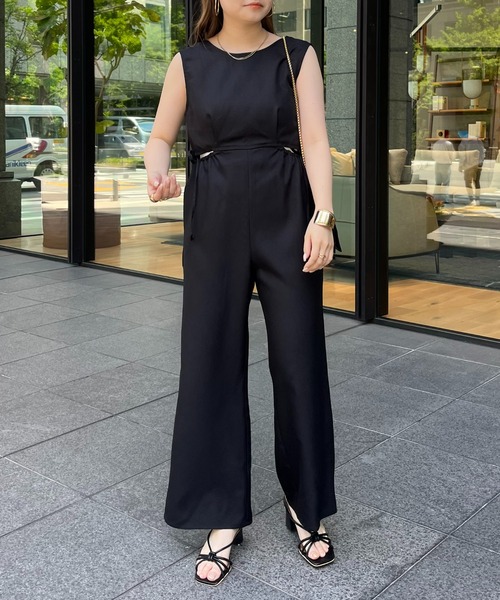 prose verse(プロズヴェール)の「サイドオープンオールインワン(つなぎ/オールインワン・レディース・ブラック/グレー・フリ-)」の3枚目の写真