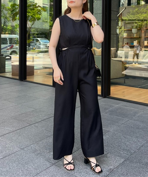 prose verse(プロズヴェール)の「サイドオープンオールインワン(つなぎ/オールインワン・レディース・ブラック/グレー・フリ-)」の4枚目の写真