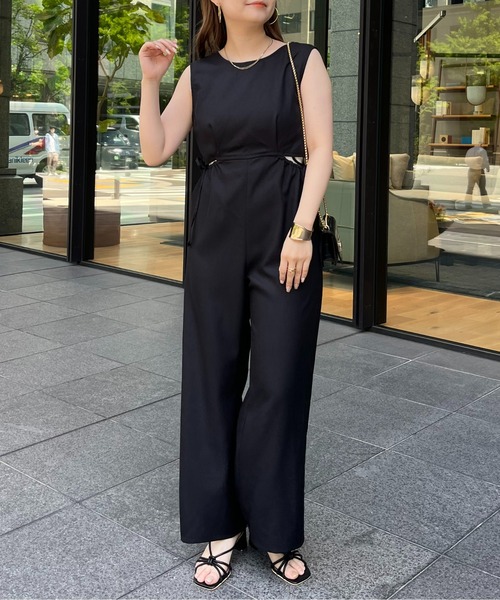 prose verse(プロズヴェール)の「サイドオープンオールインワン(つなぎ/オールインワン・レディース・ブラック/グレー・フリ-)」の5枚目の写真