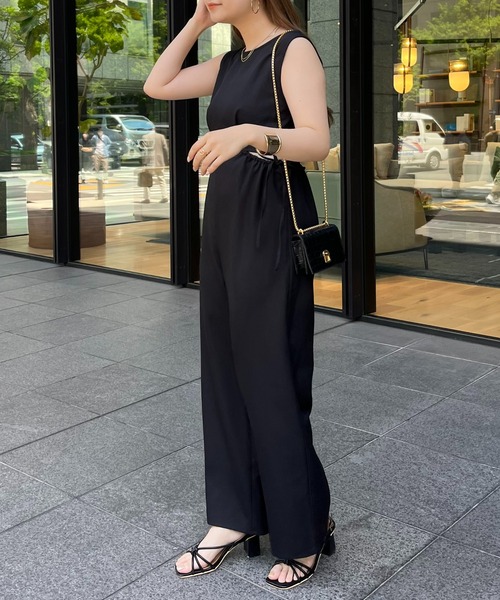 prose verse(プロズヴェール)の「サイドオープンオールインワン(つなぎ/オールインワン・レディース・ブラック/グレー・フリ-)」の6枚目の写真