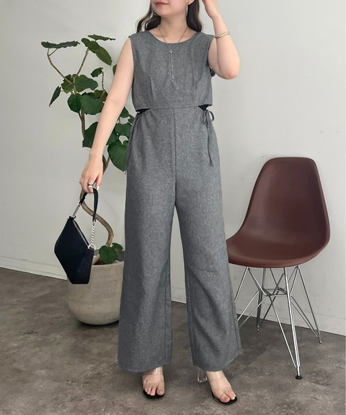 prose verse(プロズヴェール)の「サイドオープンオールインワン(つなぎ/オールインワン・レディース・ブラック/グレー・フリ-)」の14枚目の写真