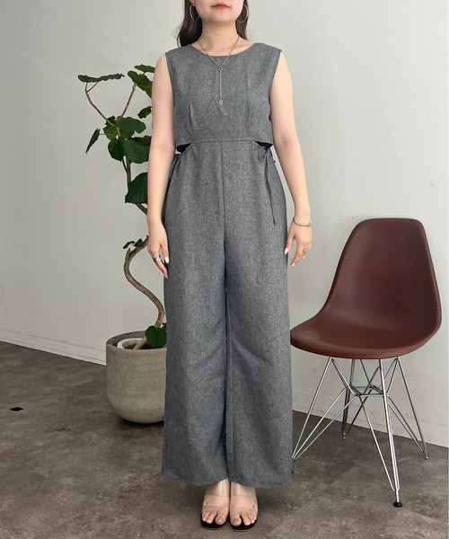 prose verse(プロズヴェール)の「サイドオープンオールインワン(つなぎ/オールインワン・レディース・ブラック/グレー・フリ-)」の18枚目の写真