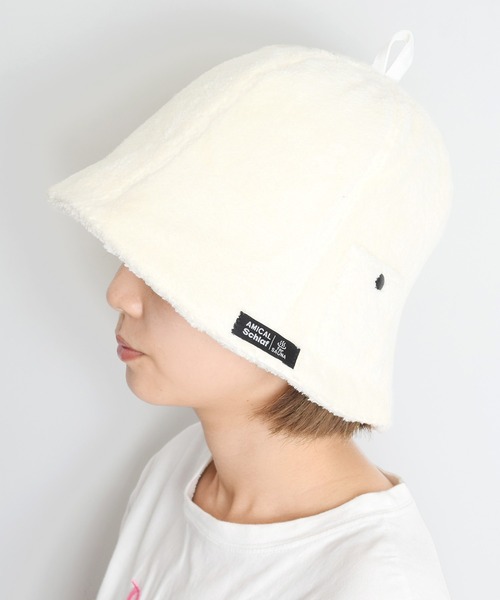 Flowering（フラワーリング）の「ベル型ダブルパイルサウナハット（ハット・レディース・ホワイト/ブラック/ベージュ/ネイビー/グレー・FREE）」の3枚目の写真