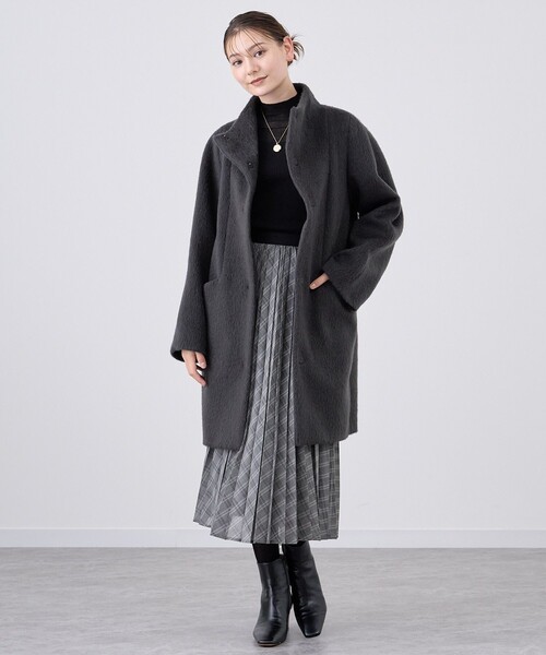 セール】モヘヤシャギースタンドカラーコート（その他アウター