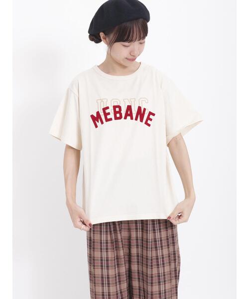 Samansa Mos2（サマンサ モスモス）の「フロッキープリントTシャツ（Tシャツ/カットソー・レディース・チャコールグレー/オレンジ/グリーン/キナリ・F）」の2枚目の写真